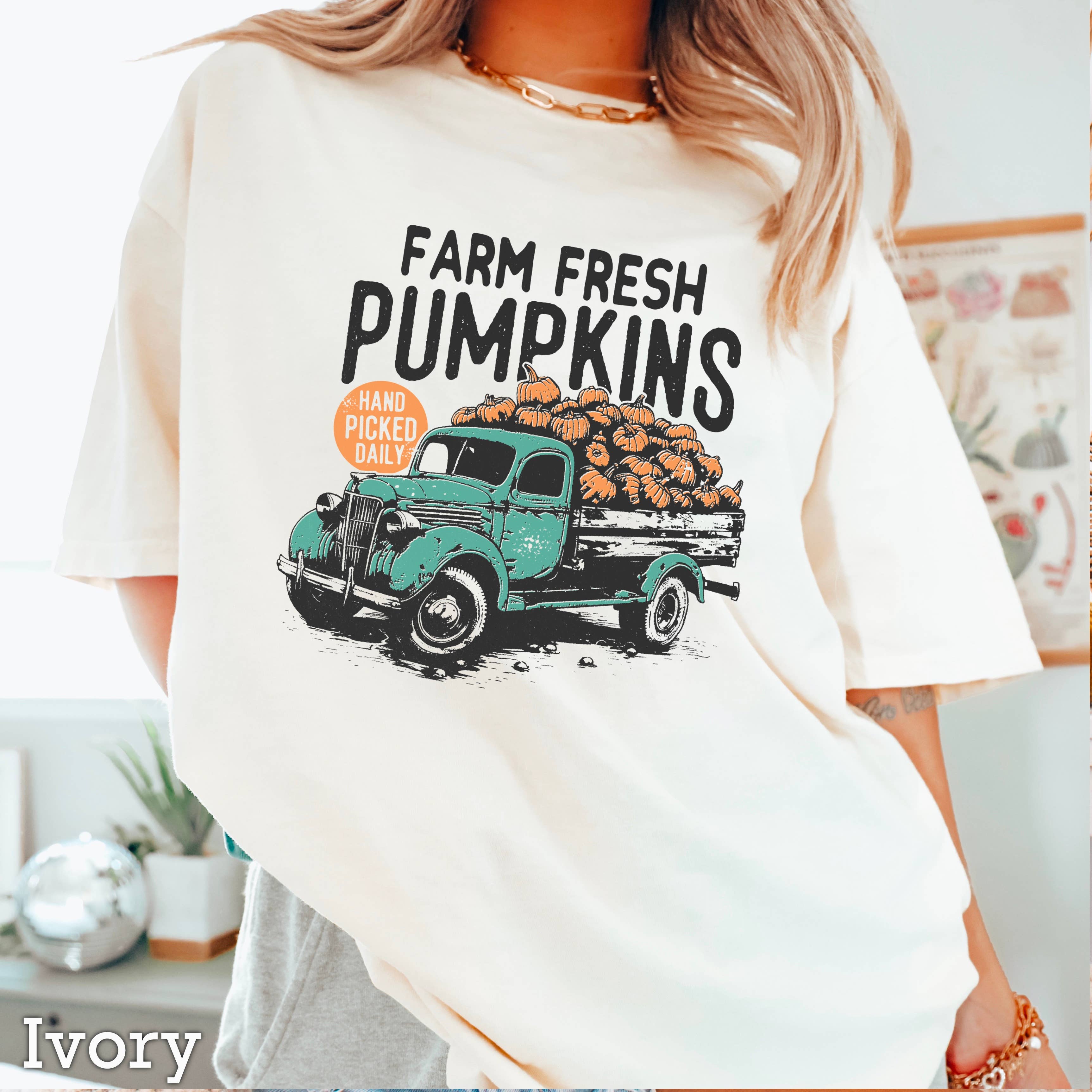 Farm Fresh Pumpkins Fall Graphic Shirt | Comfort Color