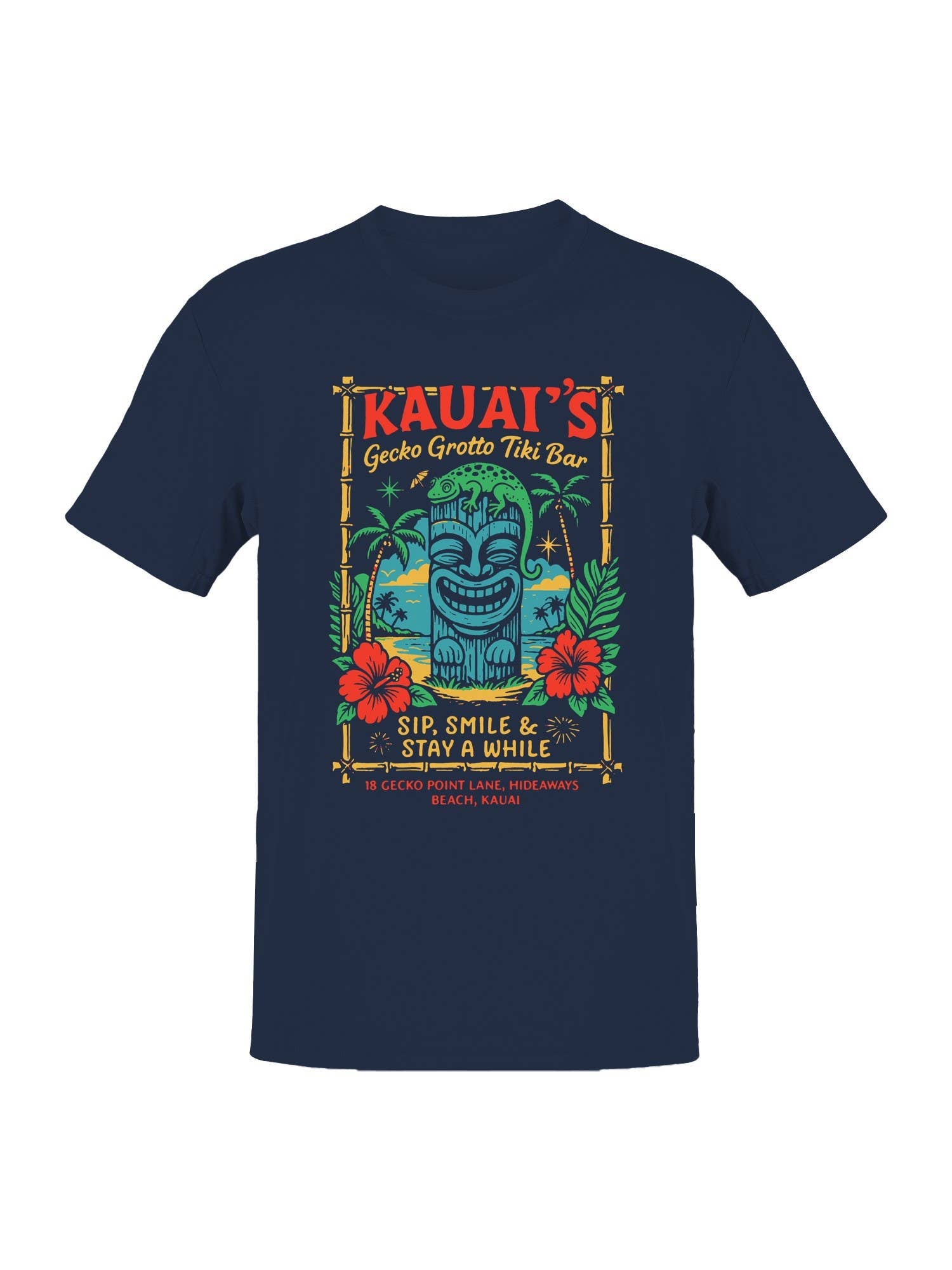 Kauai's Gecko Grotto Tiki Bar Design Men's T-Shirt