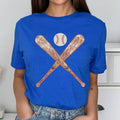 Sequin Bats and Baseball Patch Royal Everyday Tee
