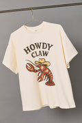 Half Sleeve "Howdy Claw" Oversize Graphic T-Shirt