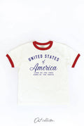 United States of America Toddler Ringer Graphic Top