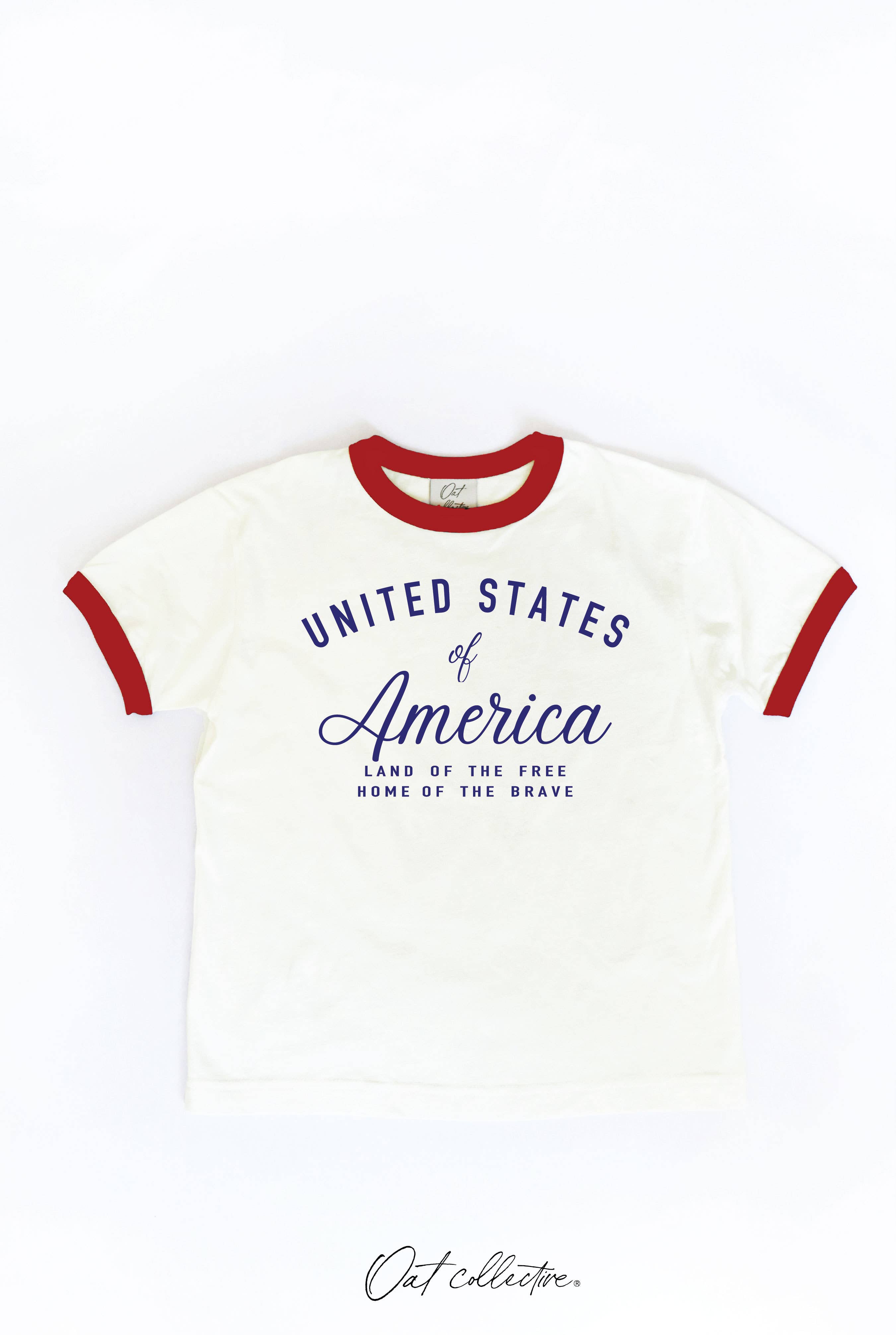United States of America Toddler Ringer Graphic Top