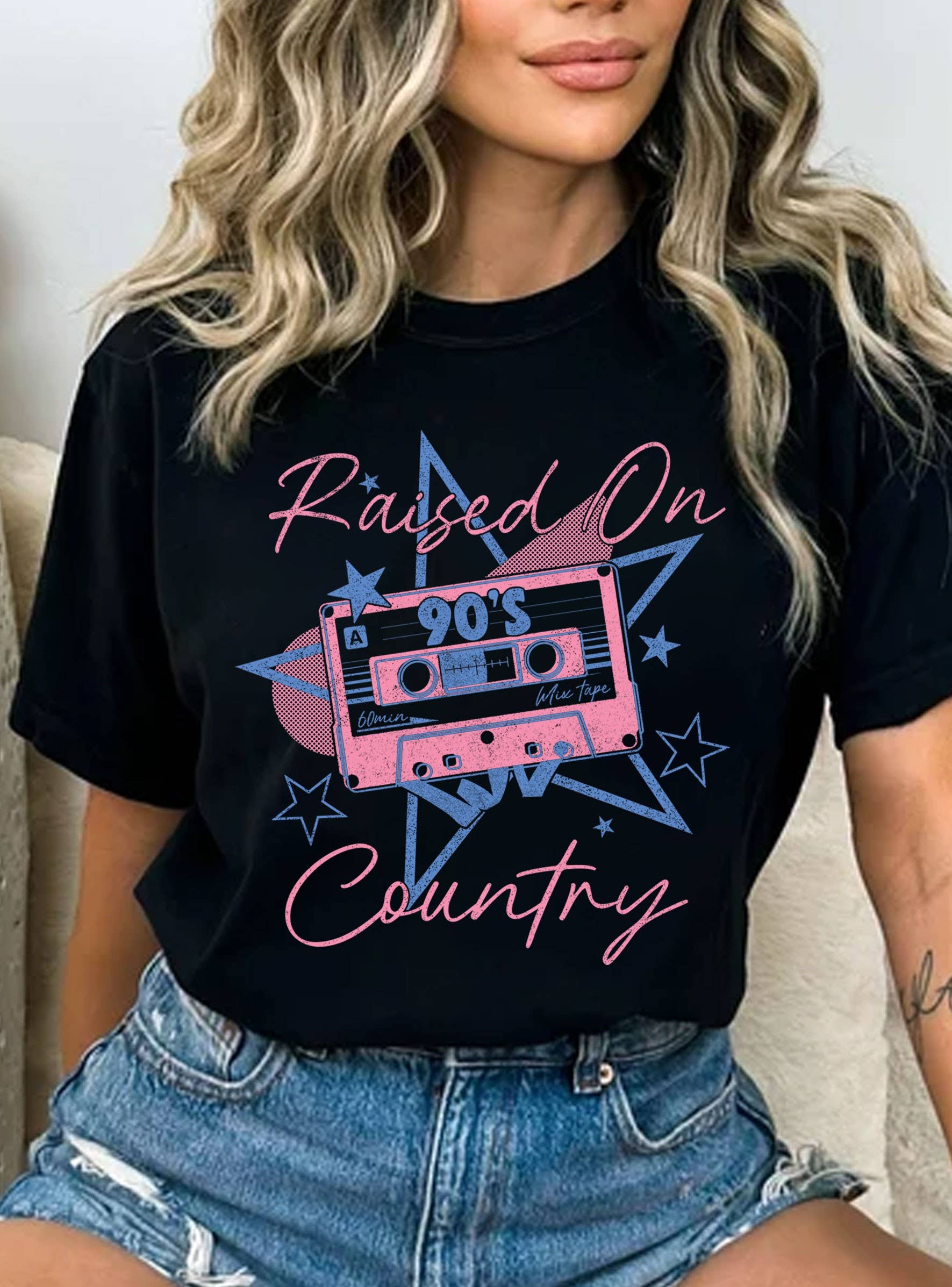 Raised On 90's Country Graphic Tshirts