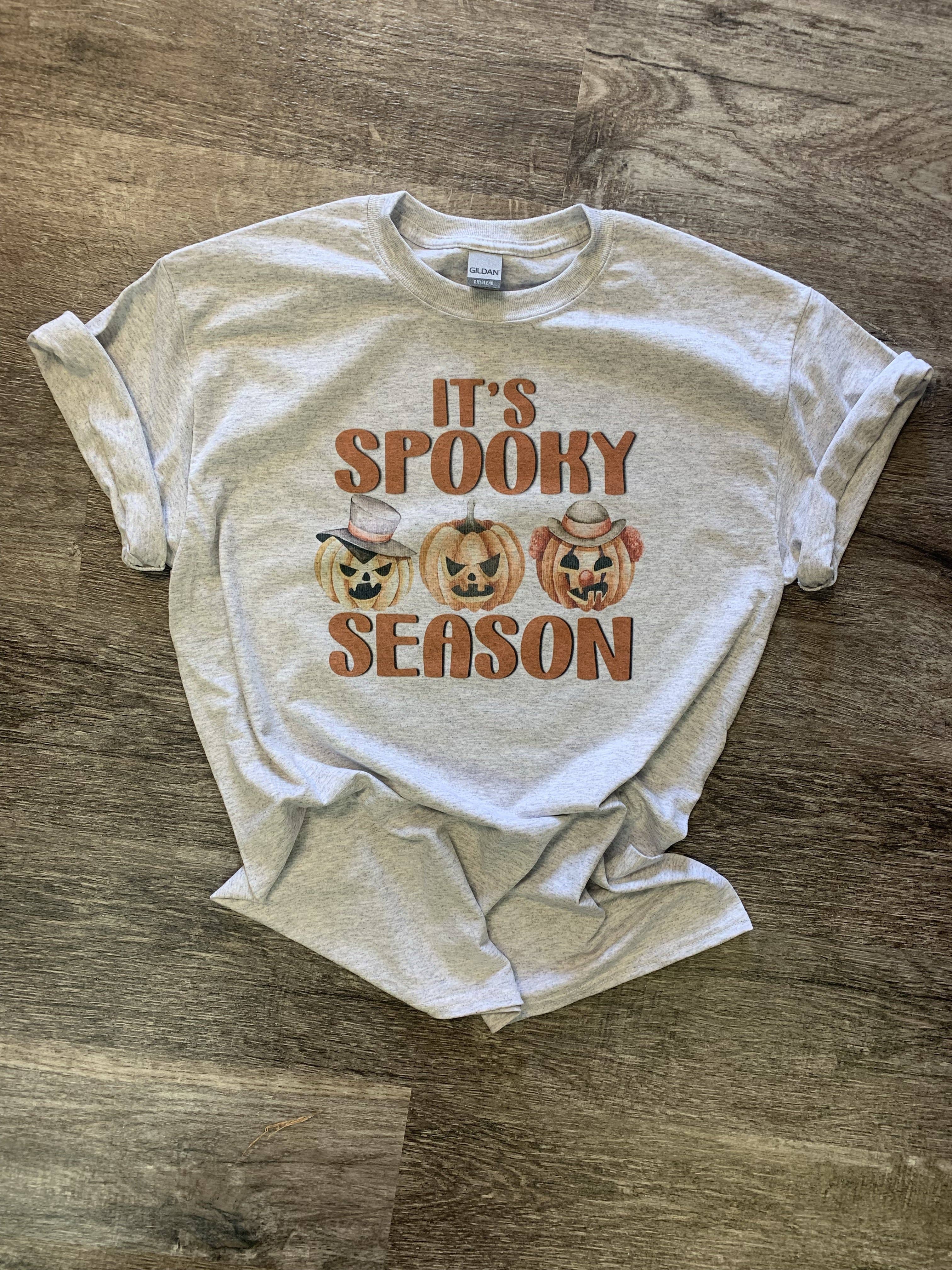 It’S Spooky Season Pumpkins with Hats On Ash Gray Tee