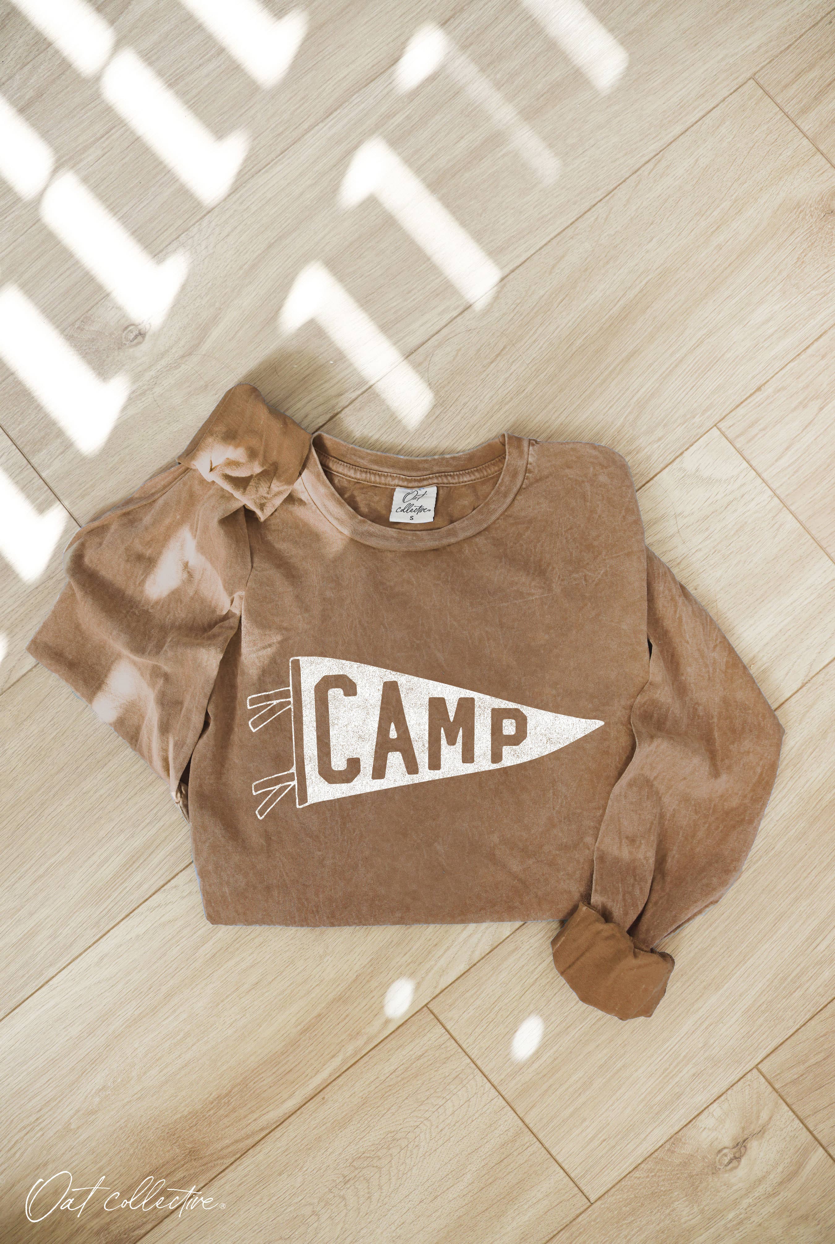 Camp Pennant Mineral Washed Long Sleeve Graphic