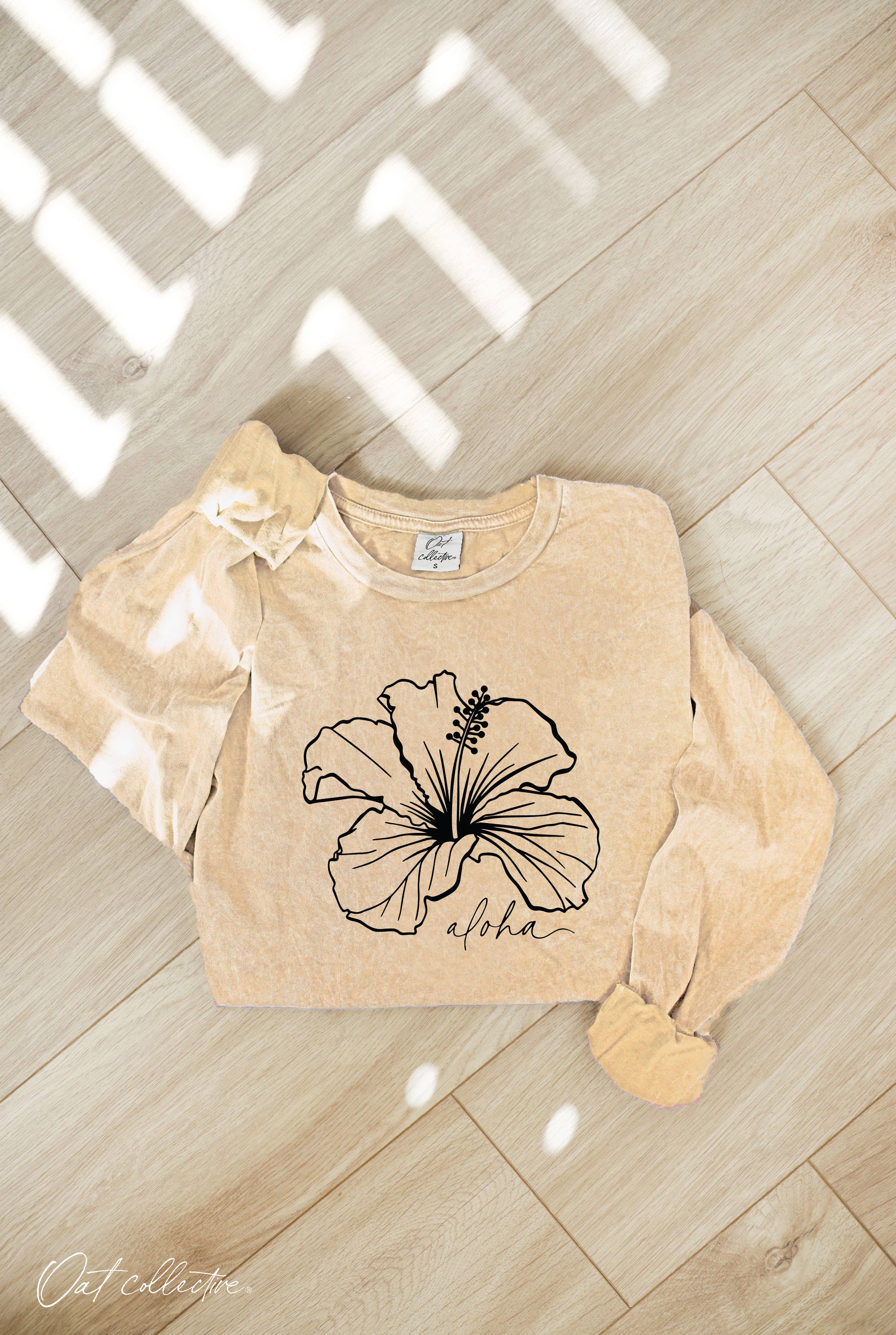 Aloha  Mineral Washed Long Sleeve Graphic