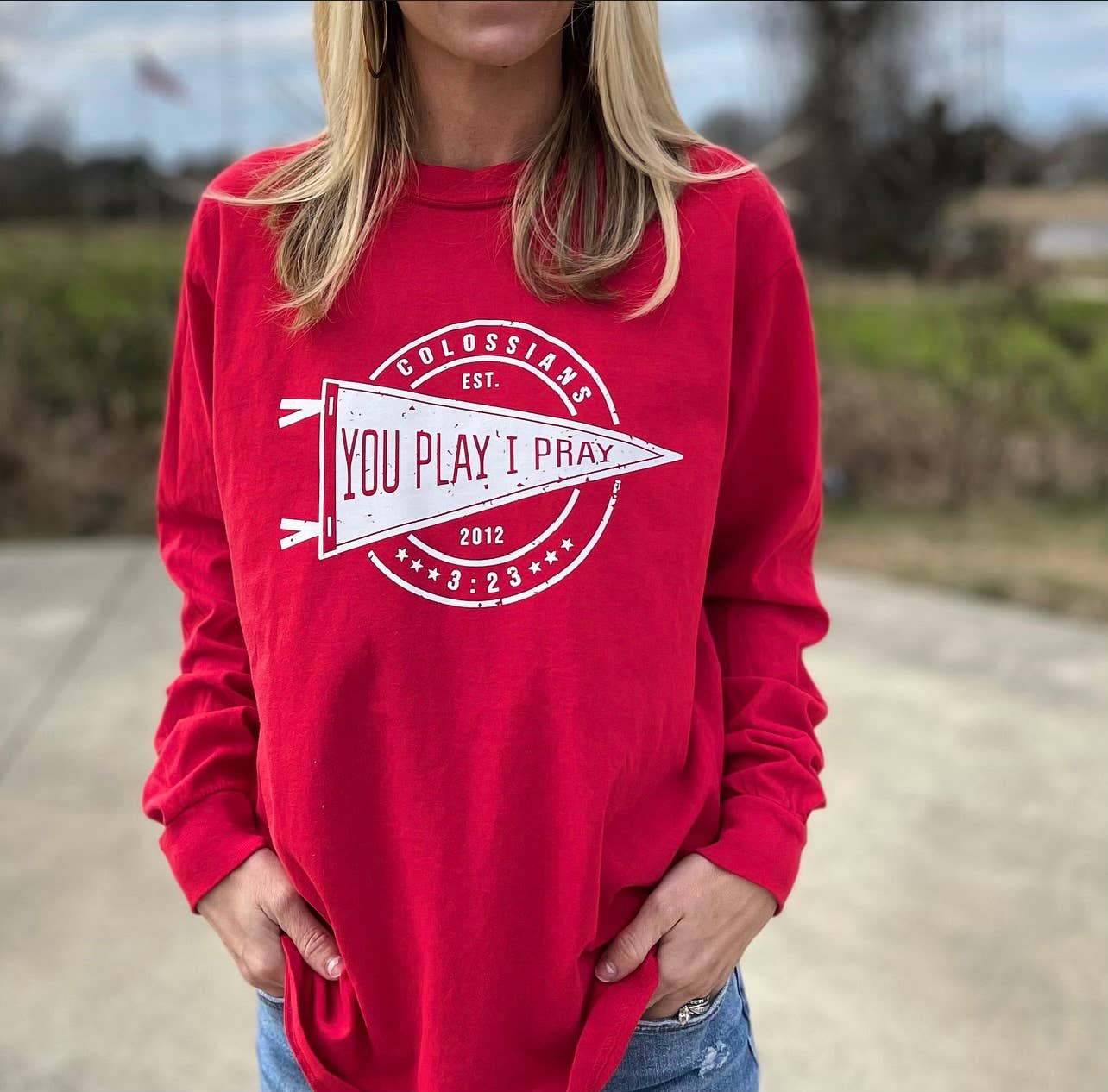 Pennant Flag Long Sleeve Tee |  Gameday | Graphic Tee
