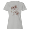Boho Floral Woman Line Art Illustration Women's T-Shirt