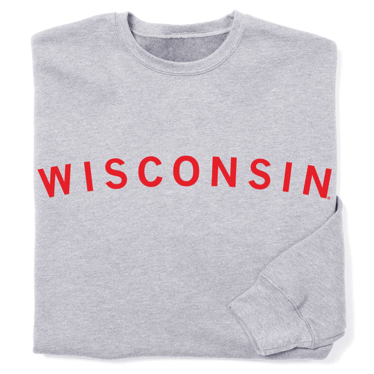 Wisconsin Curved Logo Crew Sweatshirt