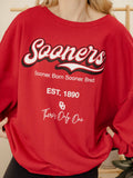 Ou Sooners Letterman Red Chrome Hi-Dive Sweatshirt