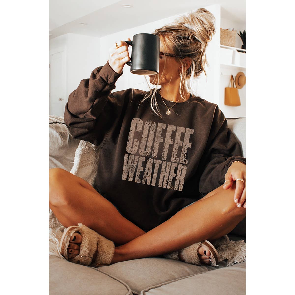 Coffee Weather Vintage  Graphic Sweatshirts