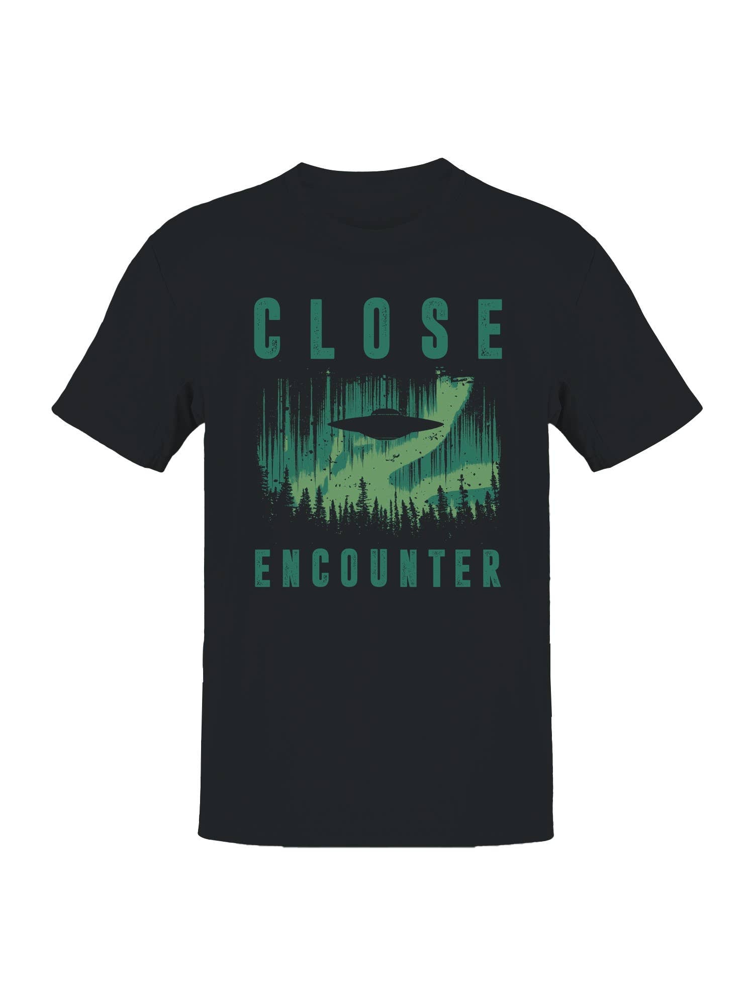 Ufo Close Encounter Forest Design Men's T-Shirt
