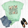 Retro Floral Motherhood Grace and Grit Graphic Tee