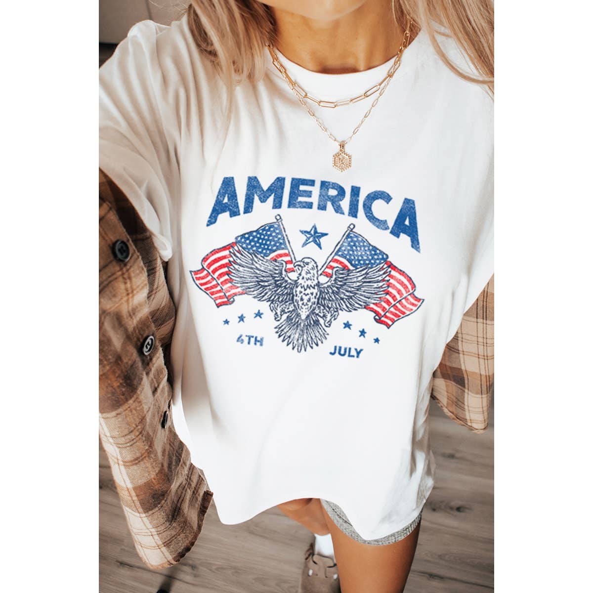 America  Vintage Graphic Oversized Tee