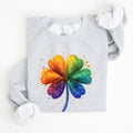 Watercolor Shamrock Lucky Irish St Patrick's Day Sweatshirt