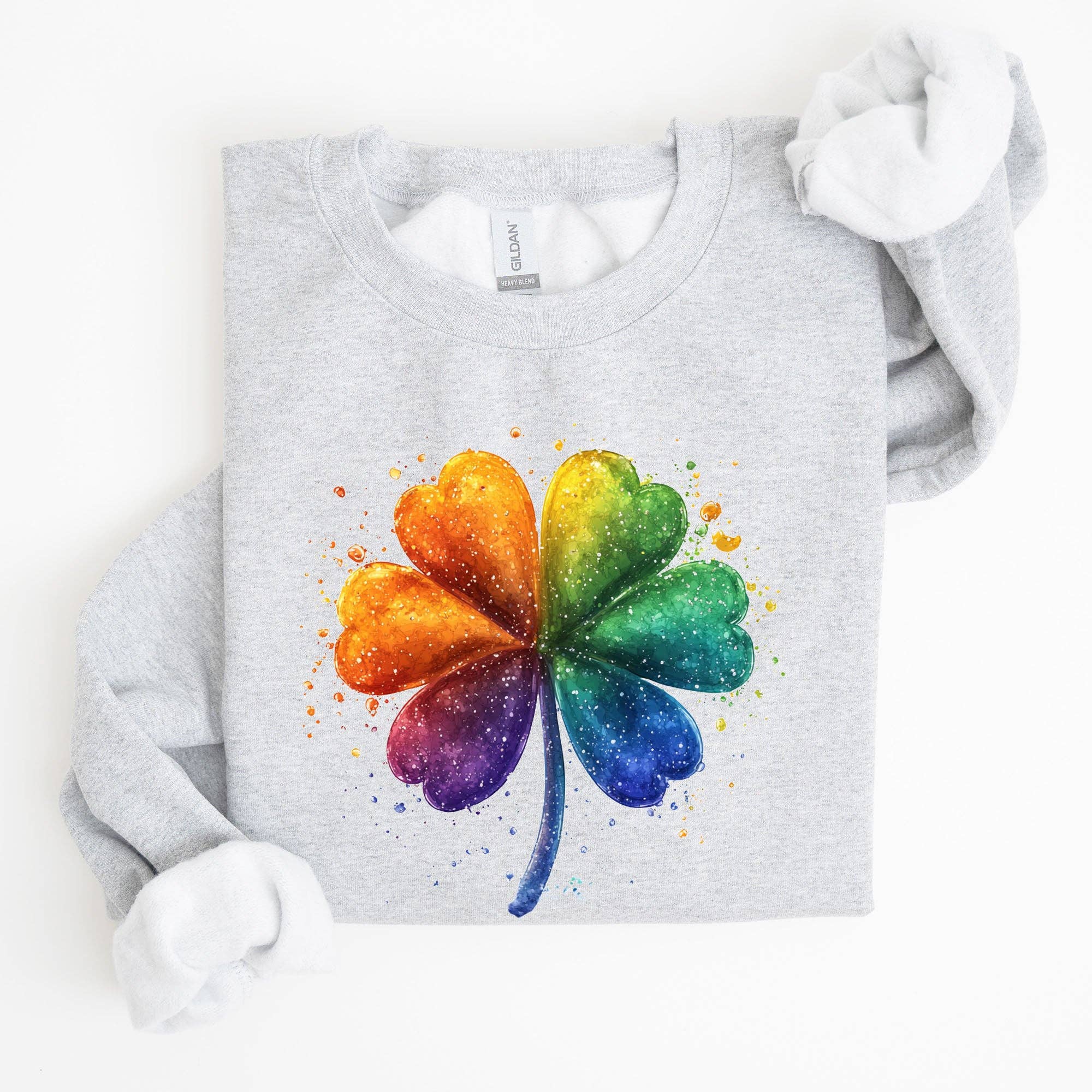 Watercolor Shamrock Lucky Irish St Patrick's Day Sweatshirt
