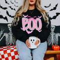 Boo Pink Seersucker Coquette Sweatshirt