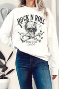 Rock N Roll Born To Be Wild Skull Graphix Terry Sweatshirts