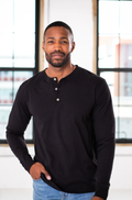 Unisex Long Sleeve Cotton Henley