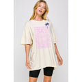 Palmtree Embroidery Vintage Graphic Oversized Tee