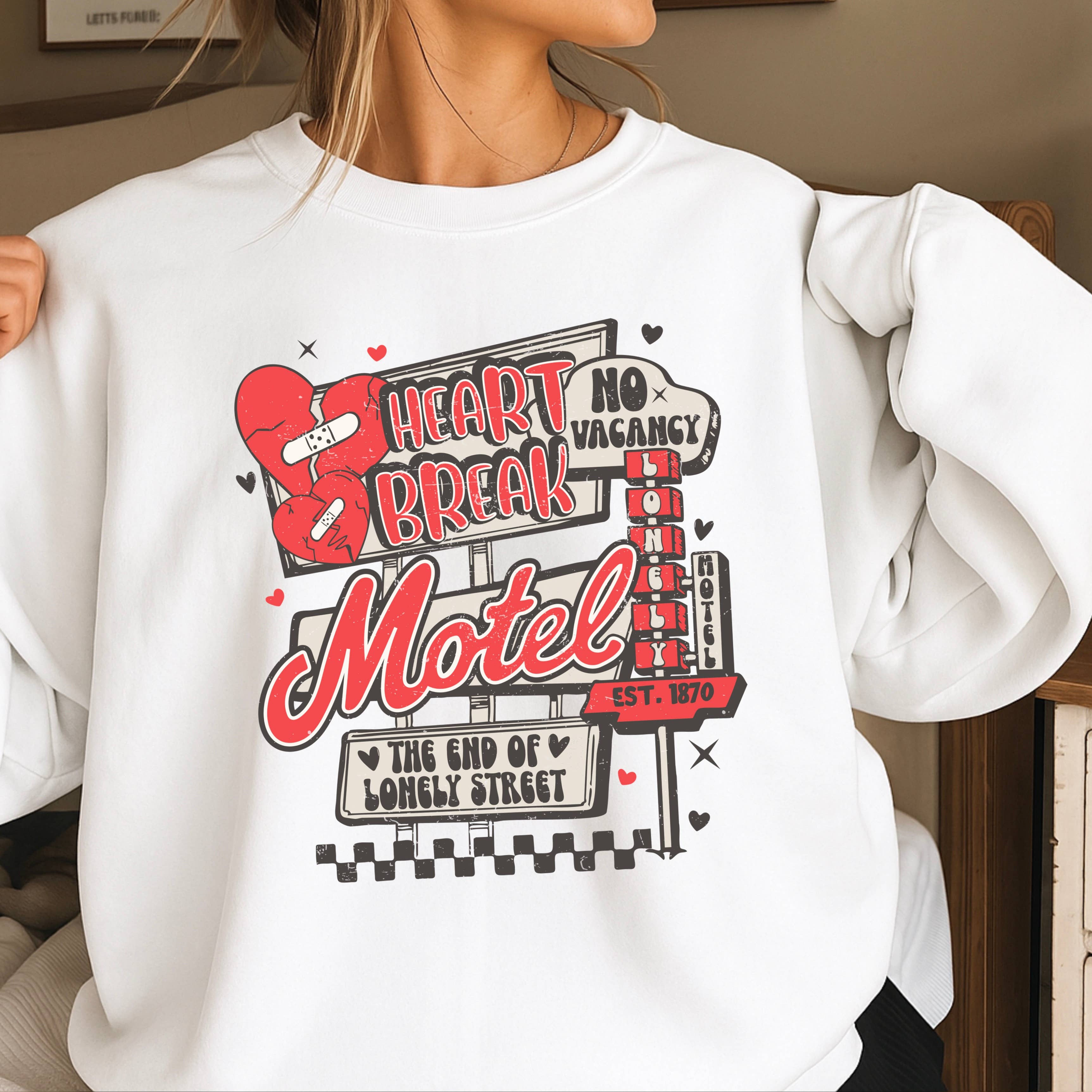 Heart Break Motel Western Valentine Sweatshirt |Gildan Brand