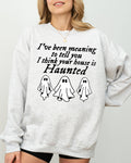 Mini Ghosts, Haunted House, Skeleton, Halloween Sweatshirt