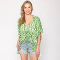 Cinch Front Ikat Tunic Poncho Summer Top