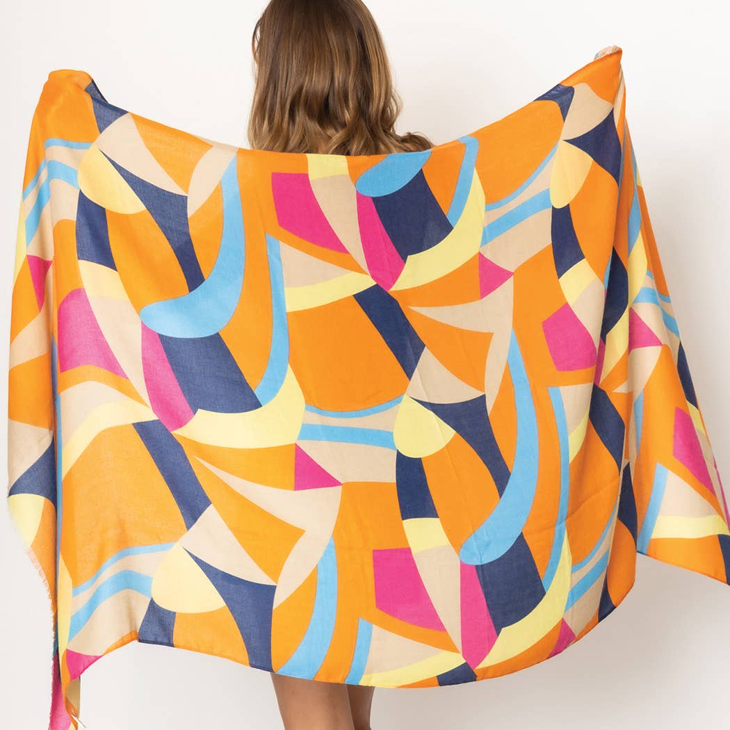 Vibrant Abstract Print Scarf