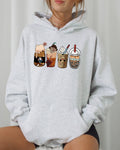 Halloween Coffee, Vintage, Skeleton, Ghost, Halloween Hoodie
