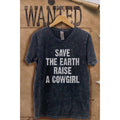 Save the Earth Raise A Cow Girl Mineral Wash Vintage  Graphi