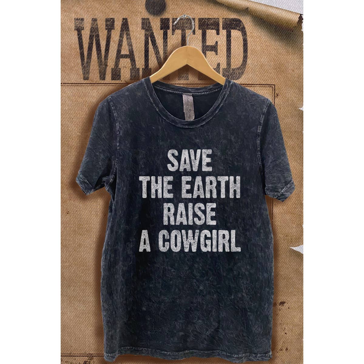 Save the Earth Raise A Cow Girl Mineral Wash Vintage  Graphi