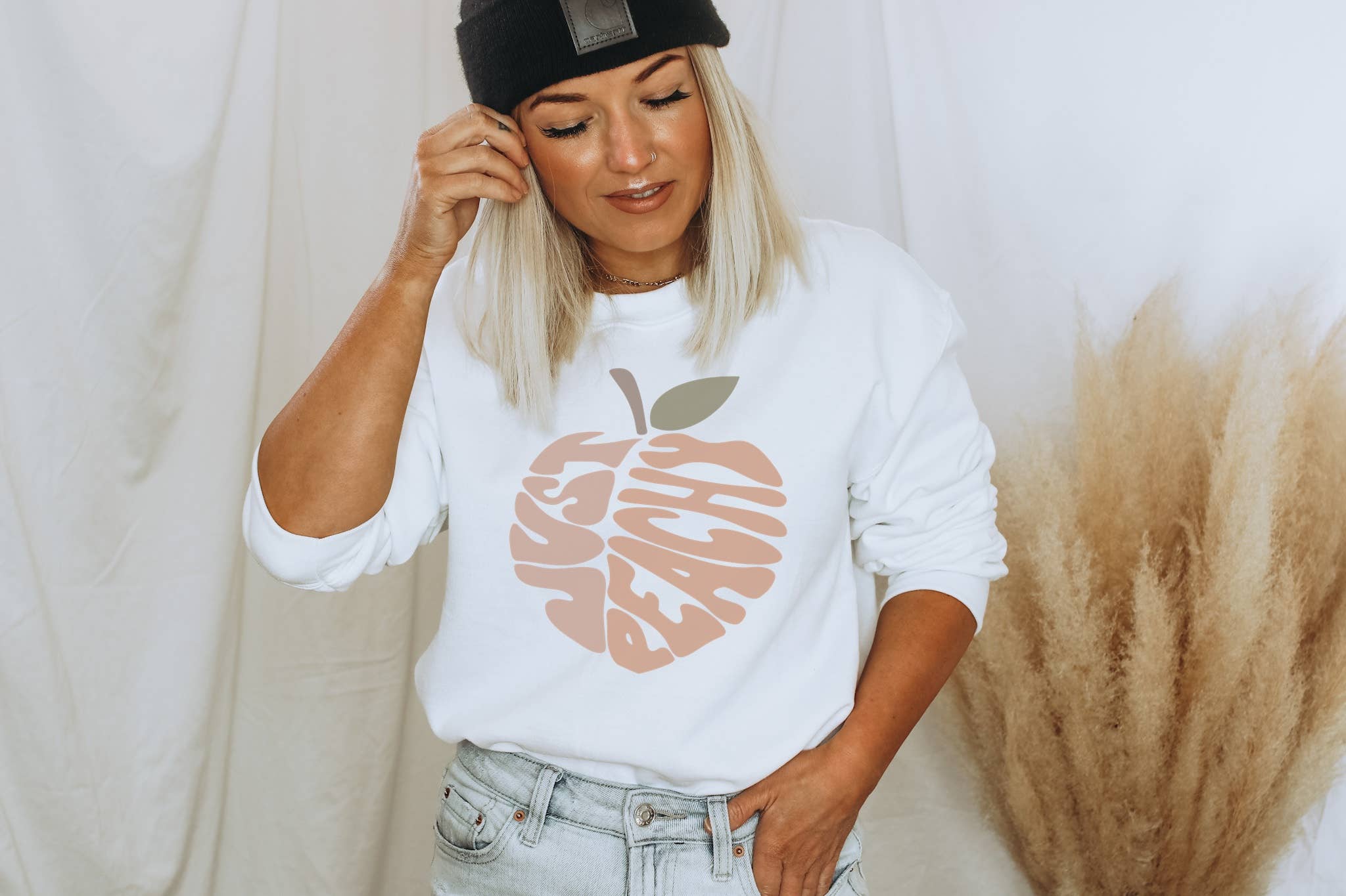 Just Peachy Crew Neck Sweatshirt
