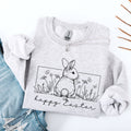Happy Easter, Minimal, Easter, Bunny, Rabbit Sweatshirt
