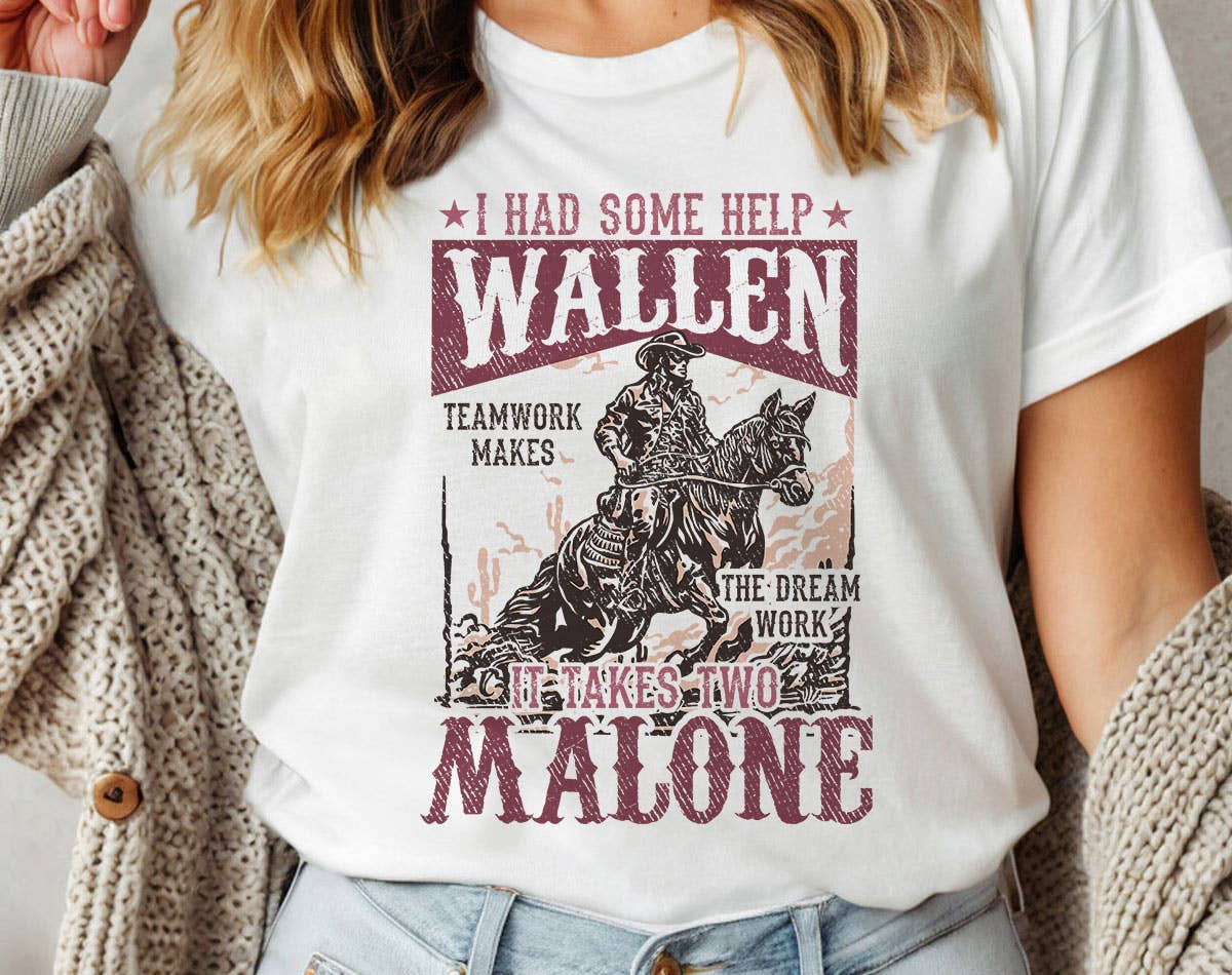 Wallen and Malone Teamwork - Western Graphic Tee Shirt