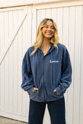 Lover Mineral  Zipper Hooded Pullover