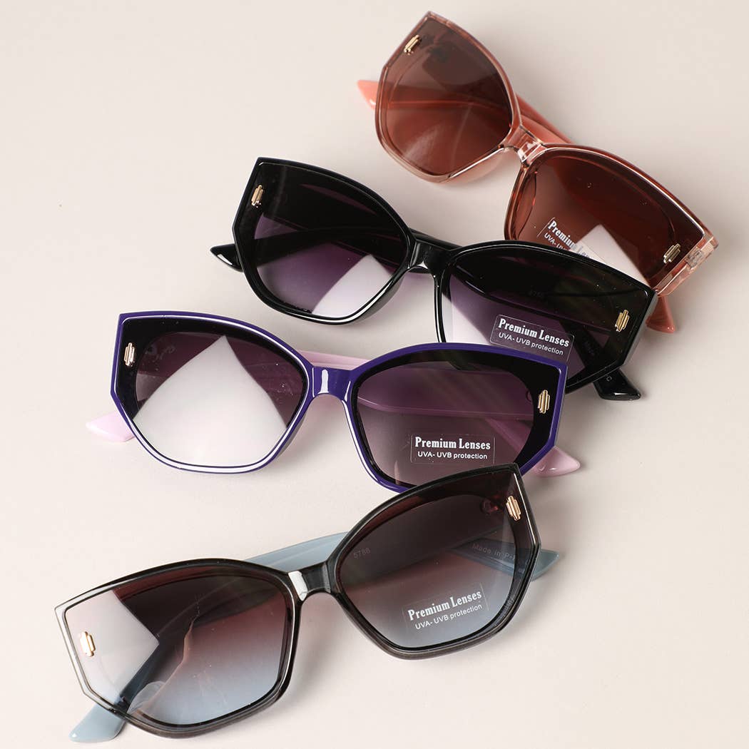 Cat Eye Metal Detailed Frame Sunglasses