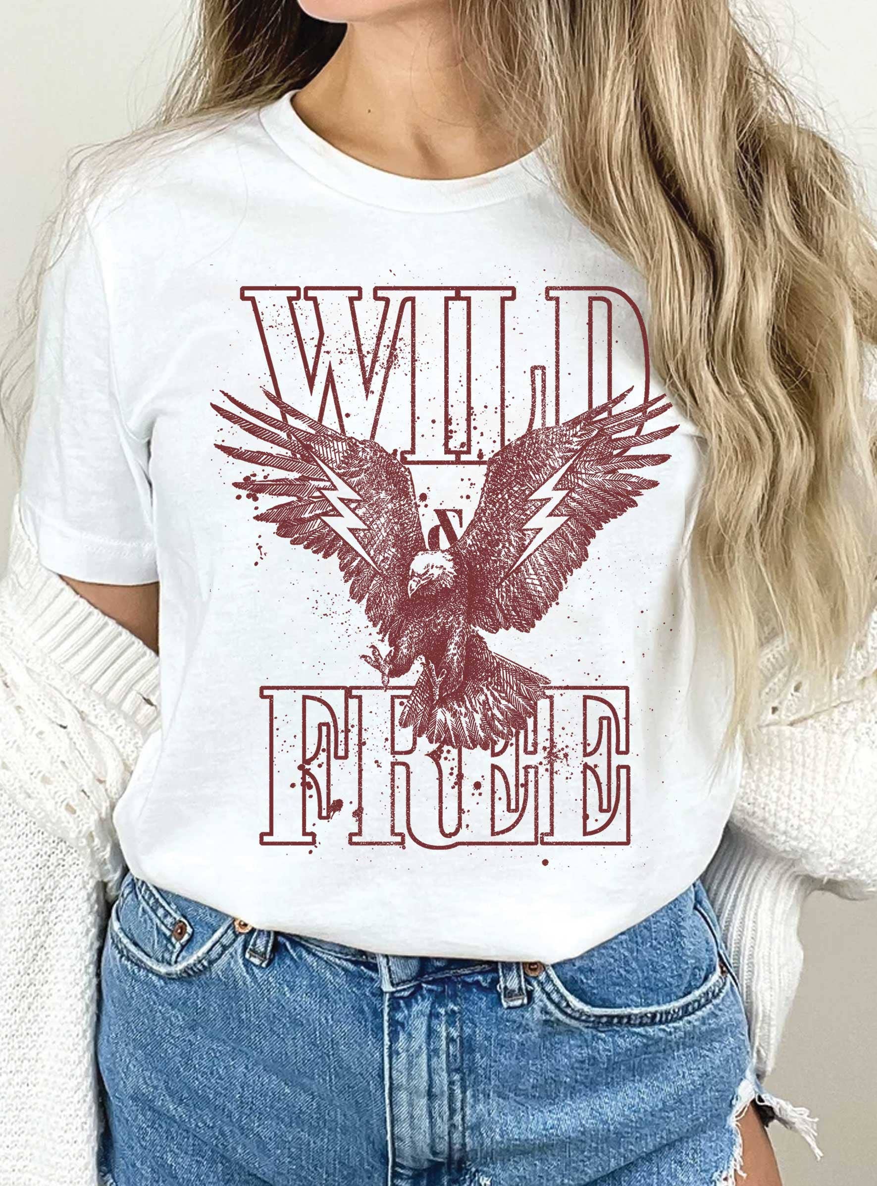 Wild and Free Eagle Graphic Tshirts