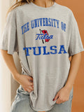 University of Tulsa Vintage Sport Ash Gray Thrifted Tee