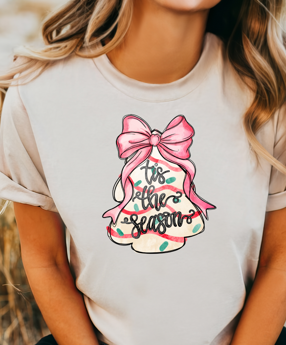 Tis the Season Tree Bow - Christmas Sweatshirt or Tee