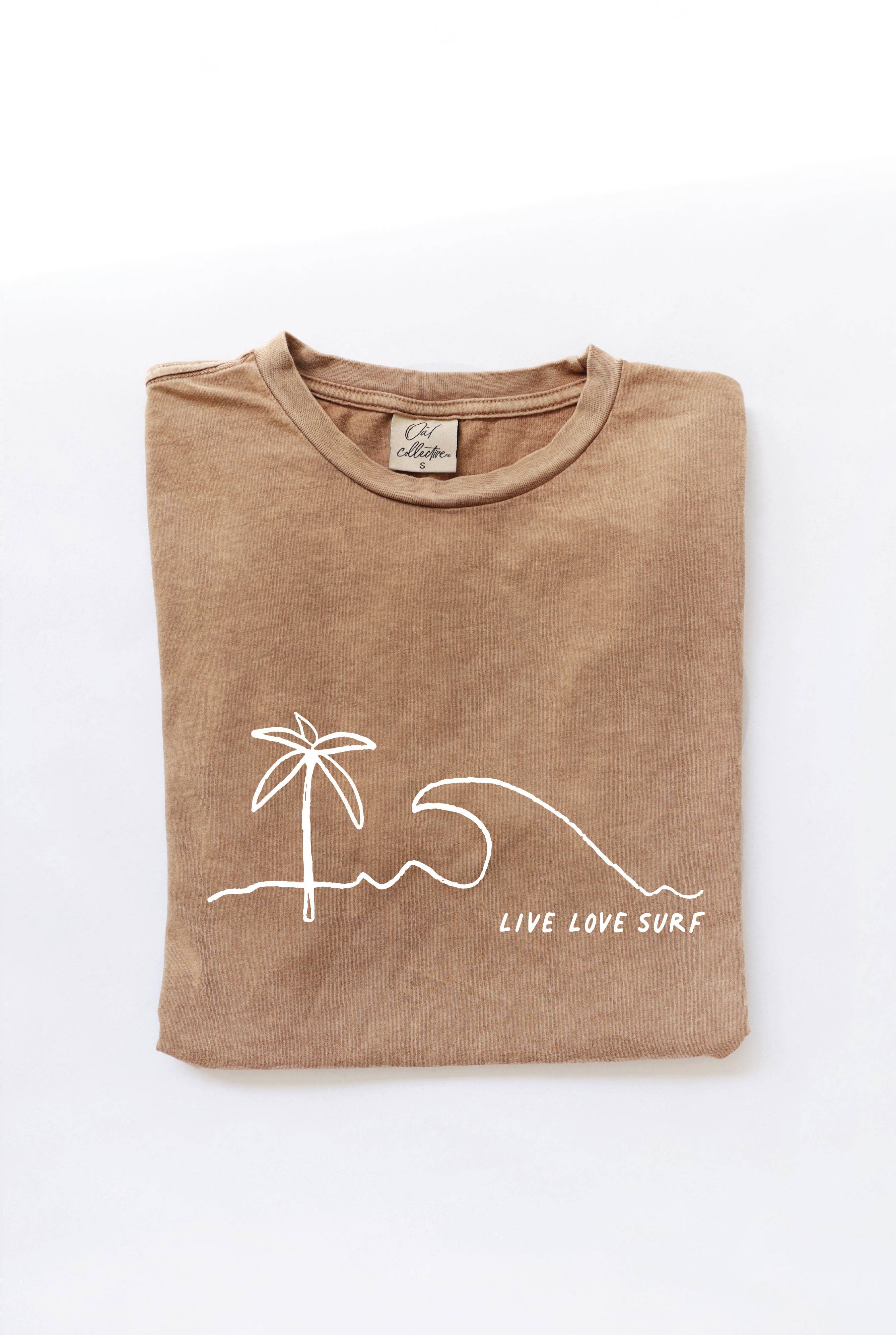 Live Love Surf Mineral Washed Graphic Top