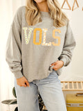 Tennessee Vols Quilted Puff Ink Ash Gray Thrifted Sweatshirt
