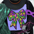 Sequin Mardi Gras Bow Violet Tee