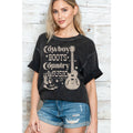 Cowboy Boots Country Music - Oversize Mineral Wash T