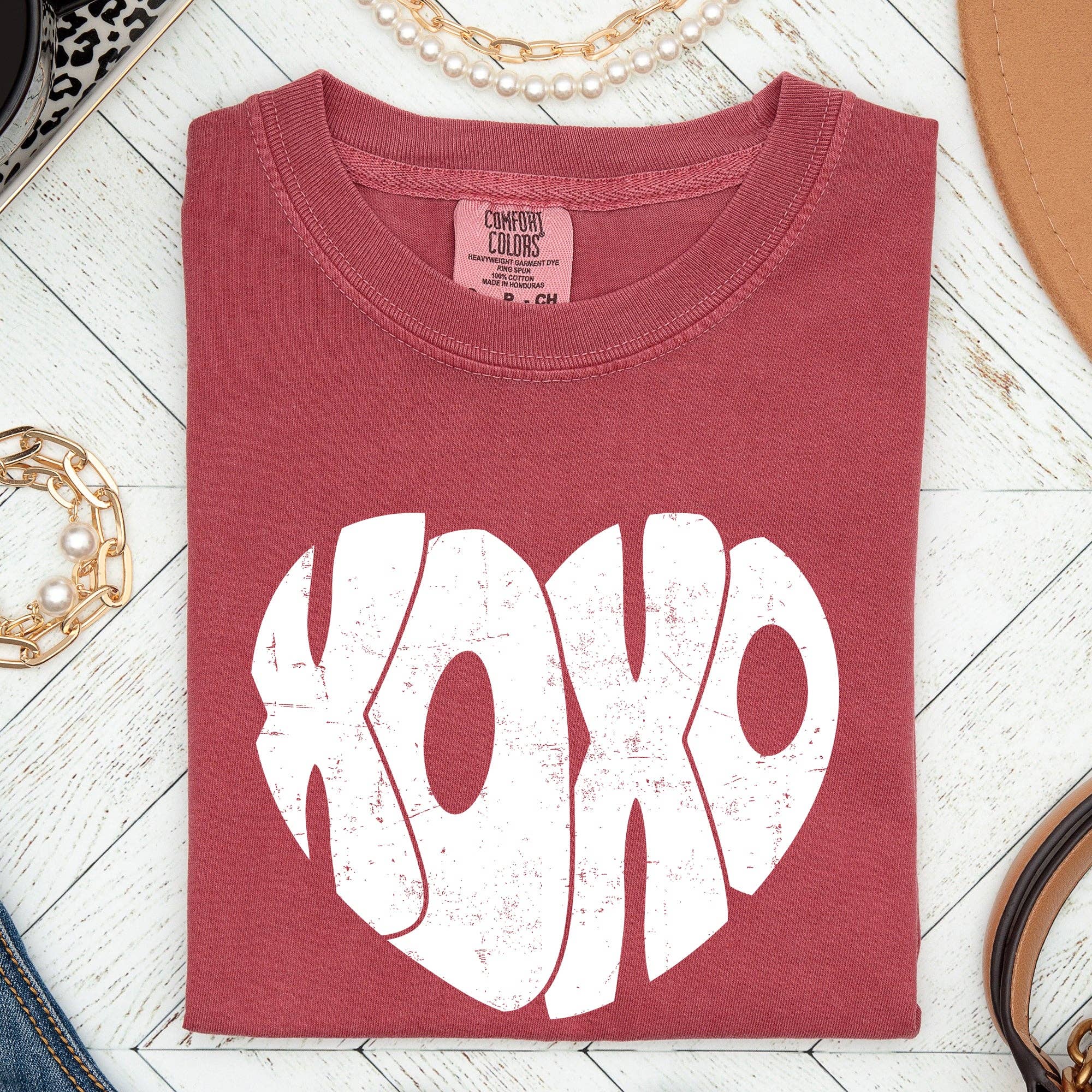 Retro Xoxo Heart, Vintage, Comfort Colors Tshirt, Valentine's Day