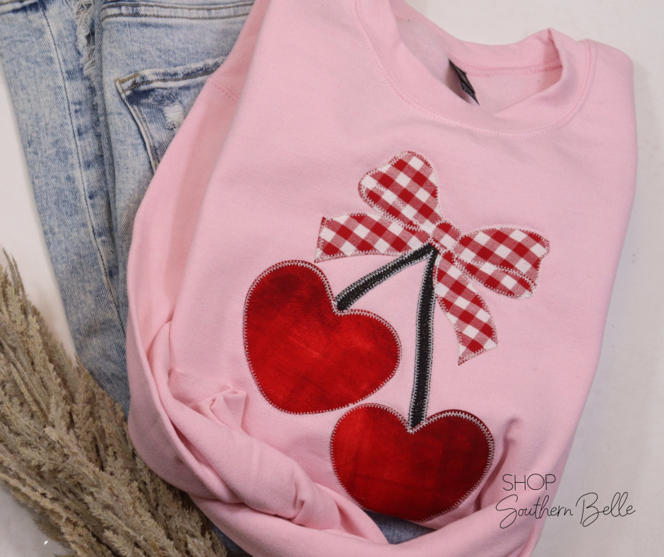 Pink Valentine Heart Cherries Sweatshirt