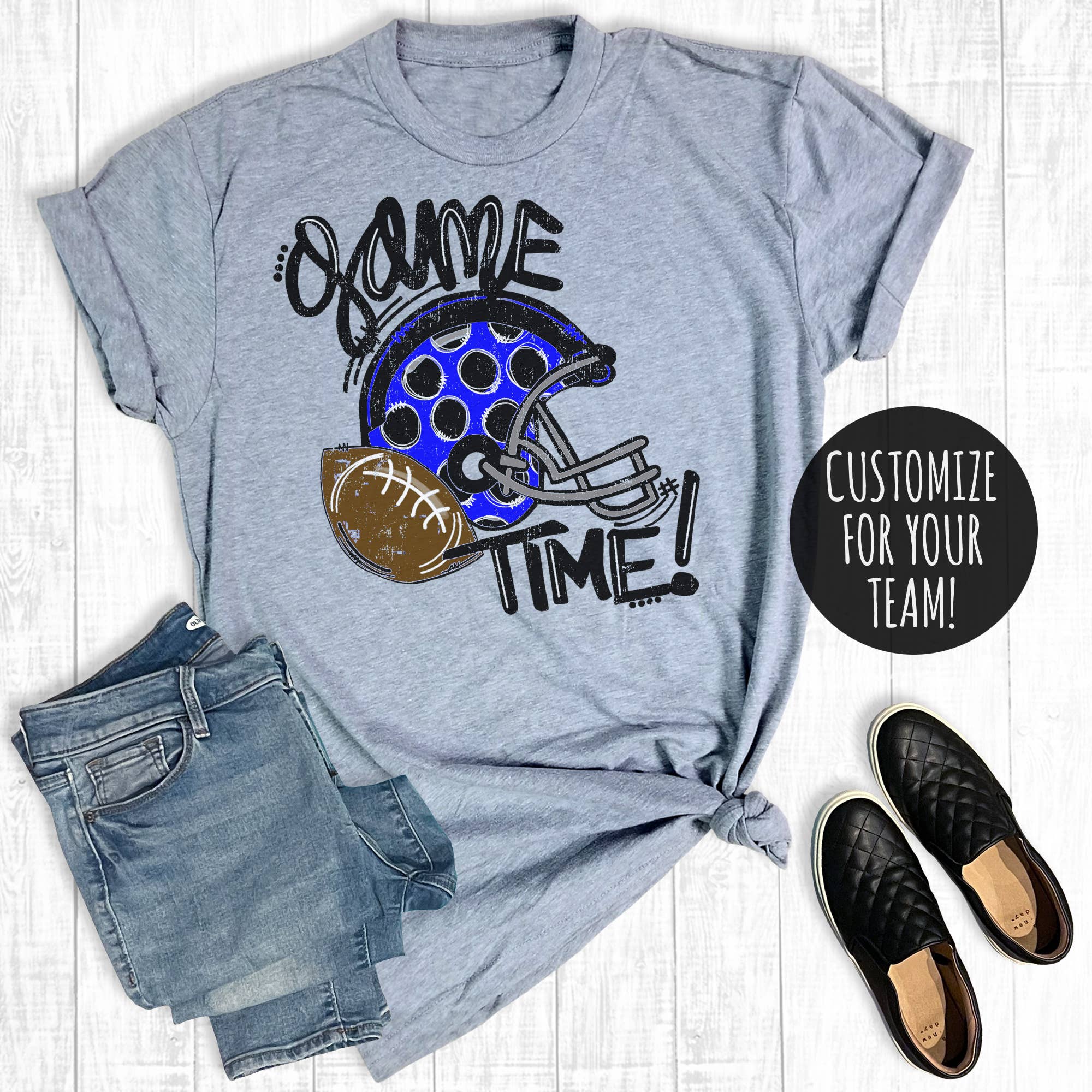 Custom Football Game Time Graphic Tee