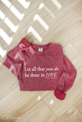 Let All That You  Mineral Washed Long Sleeve Graphic