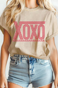 Xoxo Checkered Heart Mineral Graphic T Shirts