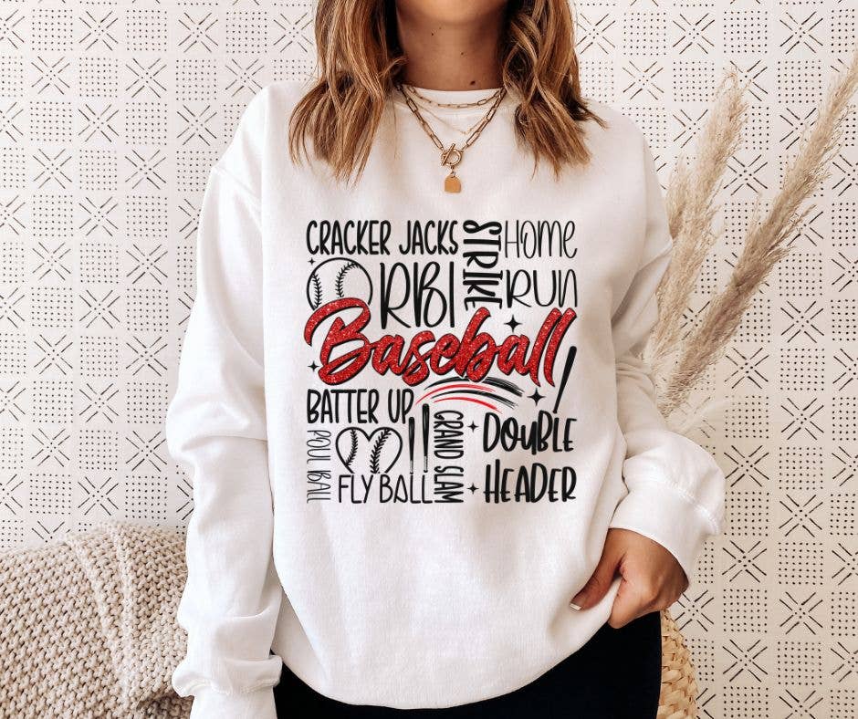 Faux Glitter Baseball