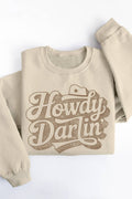Women Howdy Graphic Print Solid Pullover Sweater